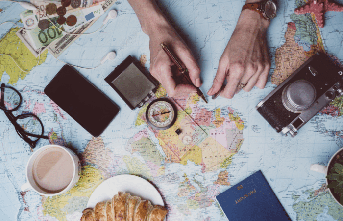 Personalized travel itinerary with maps and activities, showcasing custom trip planning services for hassle-free travel